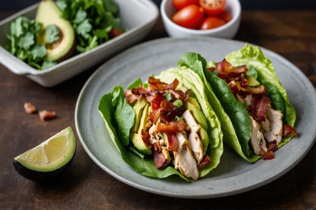 Turkey Lettuce Wraps with Avocado and Bacon (A Light, Gluten-Free Lunch)