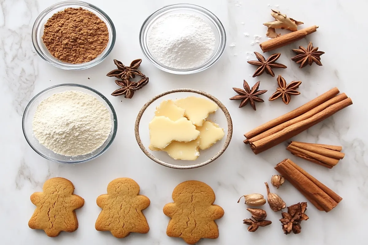 Ingredients for Gluten Free Gingerbread Cookies